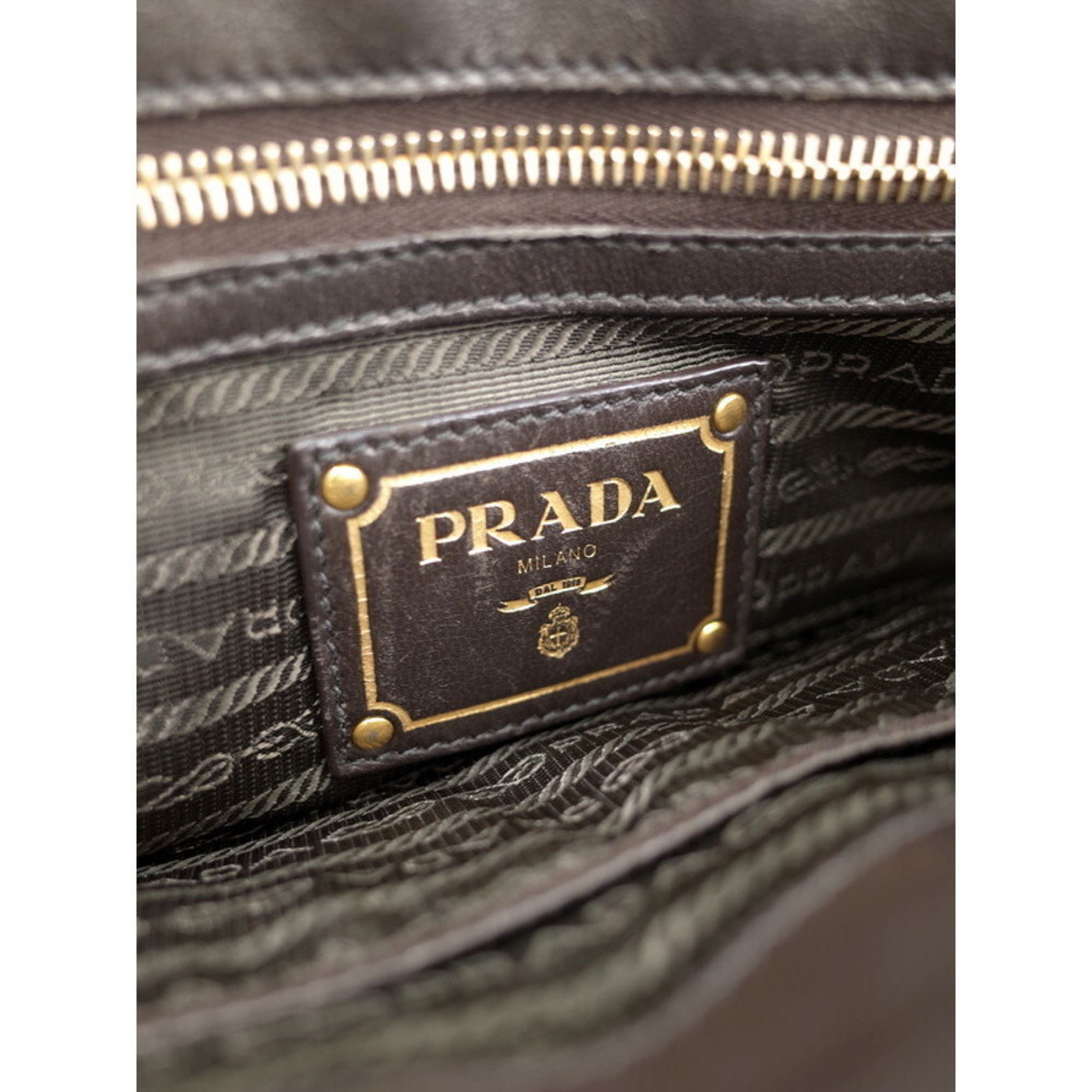 Prada Tessuto Gaufre Satchel ruched leather Black - Picture 9 of 9